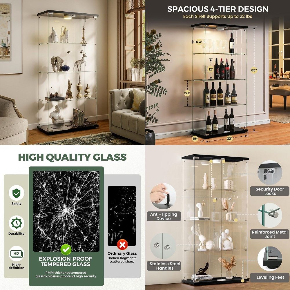 Collectible Collection - Display Cabinet with LED Lights and