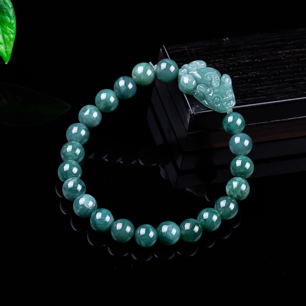 Vintage Collector - Natural Burmese Jadeite Pixiu Bracelet Vintage