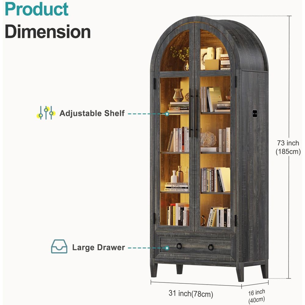 73 Arched Glass Display Cabine - đánh giá và giá Collectible Collection
