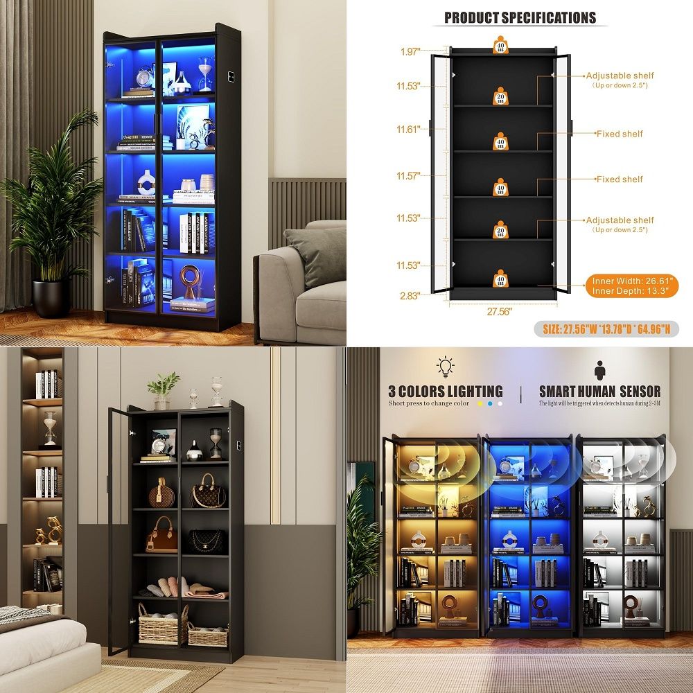 Display Cabinet with Adjustabl - đánh giá và giá Collectible Collection