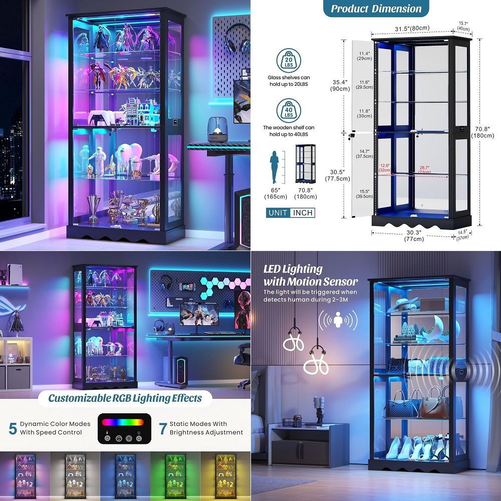 Display Cabinet with Glass Doo - đánh giá và giá Collectible Collection