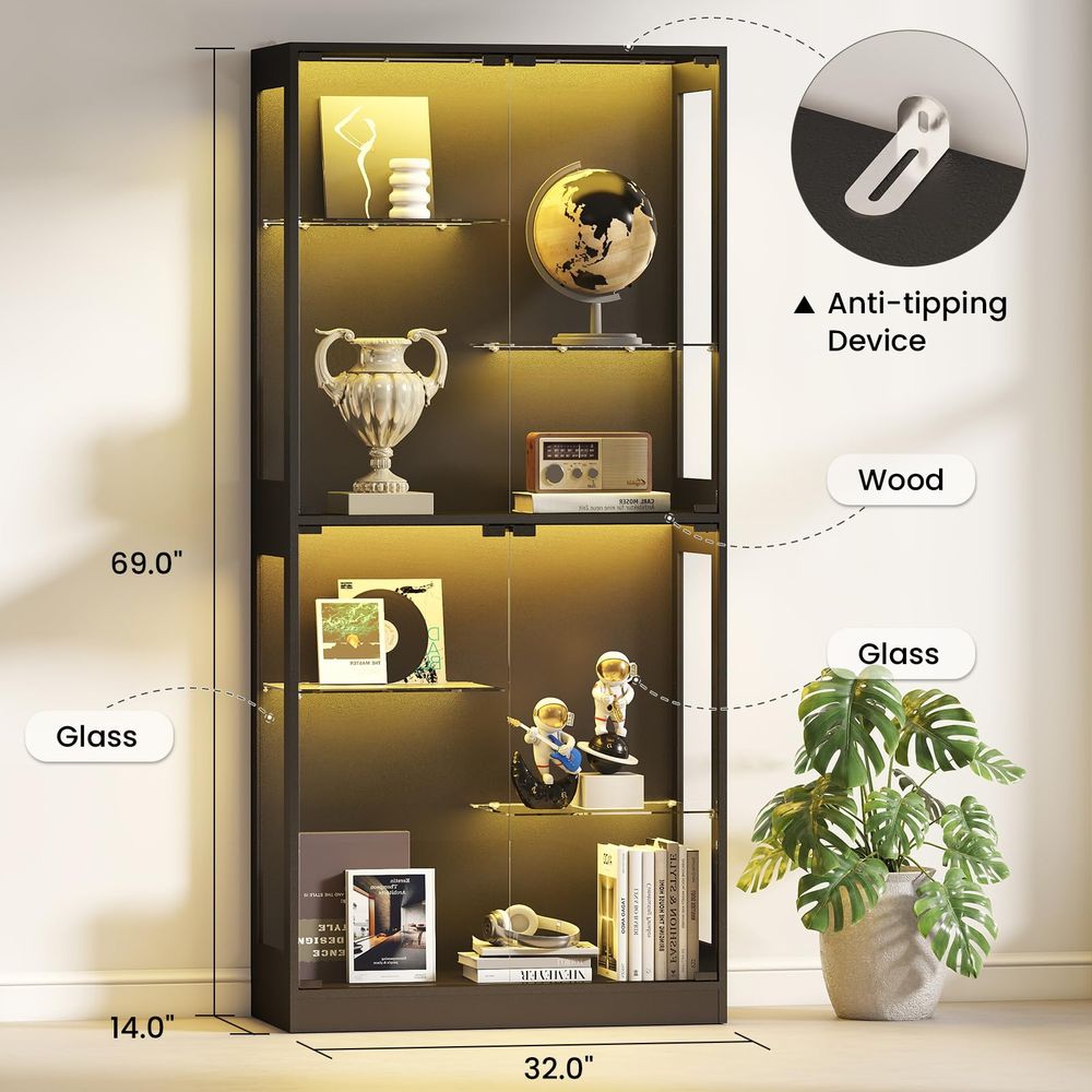 Display Cabinet with Glass Doo - đánh giá và giá Collectible Collection