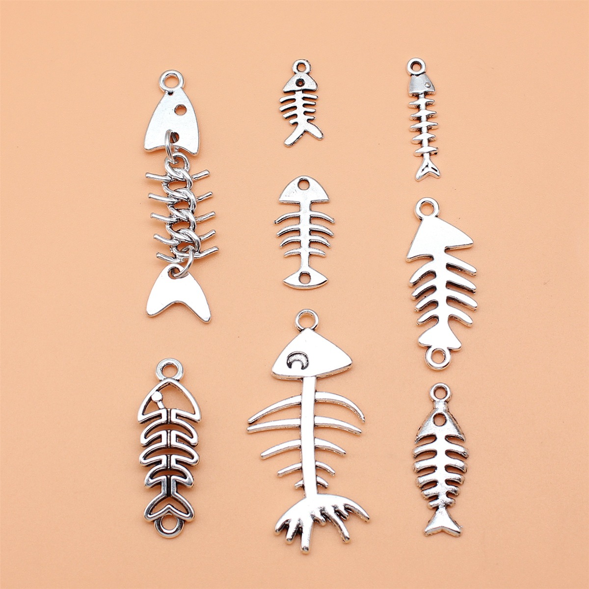 8pcs Antique Silver Color Fish - đánh giá và giá Vintage Collectible Jewelry