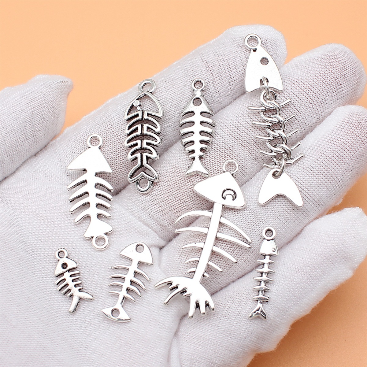 8pcs Antique Silver Color Fish - đánh giá và giá Vintage Collectible Jewelry